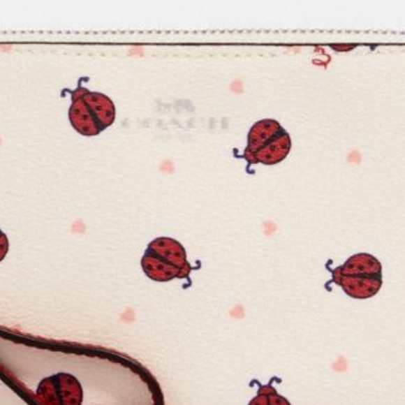 COACH Corner Zip Wristlet With Ladybug Print - Picture 9 of 16